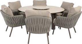 Donato Cannes low dining tuinset 160xH69 cm 8 delig keramiek terre Taste 4SO