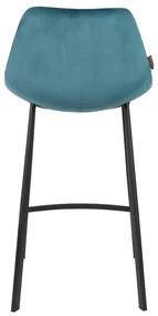 Dutchbone Franky Lage Fluwelen Barstoel Blauw