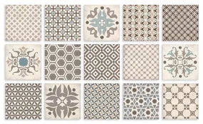 Terre d'Azur Epoca wandtegel met decor 15x15cm beige