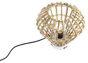 Landelijke tafellamp bamboe met wit - Canna Diamond