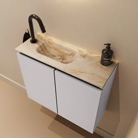 Mondiaz Ture DLux toiletmeubel 60cm cale met wastafel frappe links met kraangat