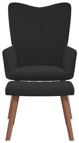 vidaXL Relaxstoel met voetenbank fluweel zwart