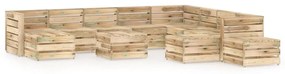 vidaXL 12-delige Loungeset groen geïmpregneerd grenenhout