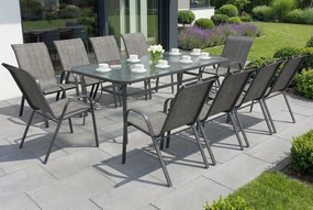 Metalen tuinmeubel Modena voor 10 personen met grote tafel Garden Point grijs