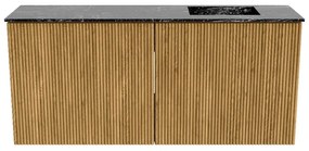 Mondiaz Joya DLux 90cm toiletmeubel oak met wastafel faye rechts 1 kraangat lava