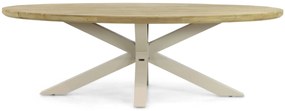 Dining Tuintafel ovaal 240 x 120 cm Aluminium/Teak Taupe Santika Diogo