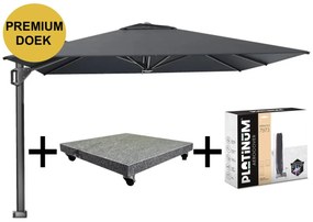 Beaufort premium zweefparasol 320x320 cm Faded Black met parasolvoet 120kg en hoes