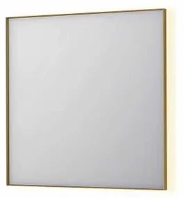 INK SP32 spiegel - 80x4x80cm rechthoek in stalen kader incl indir LED - verwarming - color changing - dimbaar en schakelaar - geborsteld mat goud 8410042