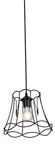 Retro hanglamp zwart 20 cm - Granny Frame Retro Minimalistisch E27 Draadlamp rond Binnenverlichting Lamp