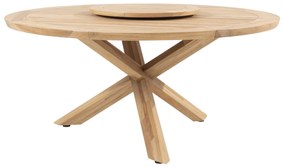 4 Seasons Outdoor Puccini dining set met Prado tafel Ø 160 cm en Lazy Susan      beige weerbestendig