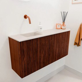 Mondiaz Joya DLux 90cm toiletmeubel ronding rechts ruby met wastafel faye links zonder kraangat meli
