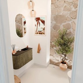 Mondiaz Joya 70cm toiletmeubel ronding links dusk met wastafel faye rechts 1 kraangat urban