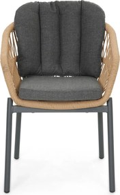 Tuinstoel Rope Grijs-antraciet De Laan Malaga