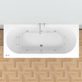 Riho Carolina bubbelbad 180x80cm wit glans pneumatisch met 6 + 4 + 2 hydrojets