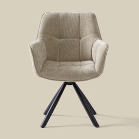 Beige Eetkamerstoel Met Stiksels