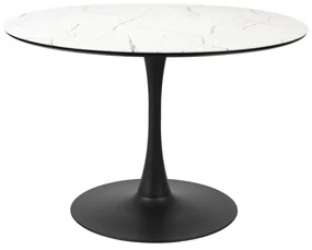 Ronde Eettafel Wit Marmer - 110 X 110cm.