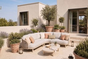 Hoek loungeset 5 personen Aluminium/rope Taupe Santika Furniture Santika