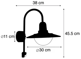 Moderne buiten wandlamp met bewegingsmelder antraciet IP44 bewegingssensor - Herman Modern E27 IP44 Buitenverlichting