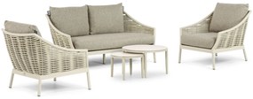 Stoel en Bank Loungeset 4 personen Aluminium/Wicker Taupe  Apple Bee Milou/Ibiza