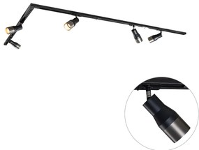 Modern railsysteem met 5 Spot / Opbouwspot / Plafondspots gunmetal 1-fase - Iconic Kohua GU10 Binnenverlichting Lamp