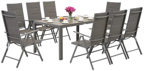 Polywood Verona aluminium tuinset voor 8 personen Garden Point grijs