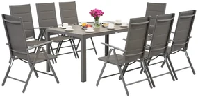 Polywood Verona aluminium tuinset voor 8 personen Garden Point grijs