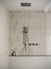 Saniclear Plus inbouw regendouche met inbouw douchekop 30x30cm, glijstang en staafhanddouche verouderd ijzer - gunmetal