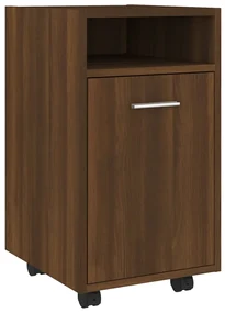 vidaXL Bijzetkast met wielen 33x38x60 cm bewerkt hout bruineikenkleur