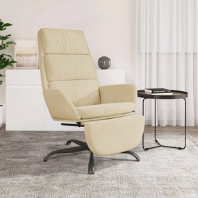 vidaXL Relaxstoel met voetensteun fluweel crèmekleurig