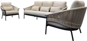 Suns Santorini stoel bank loungeset 3 delig antraciet