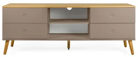 Tenzo Dot Tv-meubel Mat Taupe Met Eiken - 162x43x60cm.