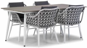 Tuinset 4 personen 180 cm Wicker/Aluminium/Aluminium/polywood/Aluminium/wicker Zwart Lifestyle Garden Furniture Dolphin/Yala