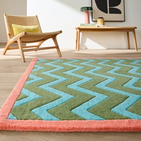 Wollen vloerkleed met zigzagpatroon, ZAGO
