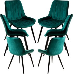 Set 6 Lene Fluwelen Stoelen