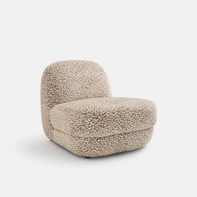 Compacte loungestoel, bouclé-stof met luipaardprint, OLTO