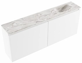 Mondiaz Ture DLux toiletmeubel 120cm talc met wastafel glace rechts zonder kraangat