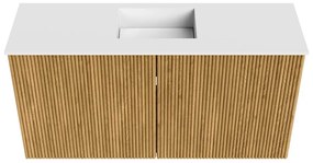 Mondiaz Joya 80cm toiletmeubel oak met wastafel faye midden zonder kraangat talc