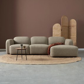 Moderne Hoekbank Rechts Taupe Stof