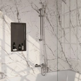 Brauer Stripe thermostatische badkraan met glijstang en staafhanddouche chroom