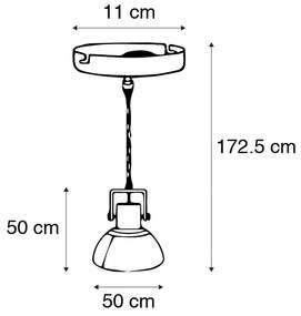 Industriële hanglamp grijs 40 cm - Samia Sabo Industriele / Industrie / Industrial E27 Binnenverlichting Lamp