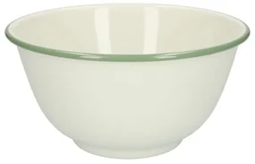 Schaal, emaille, groengrijs/wit,Ø 21,5 cm