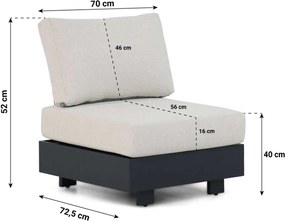 Hoek loungeset 6 personen Aluminium Grijs  Santika Furniture Santika