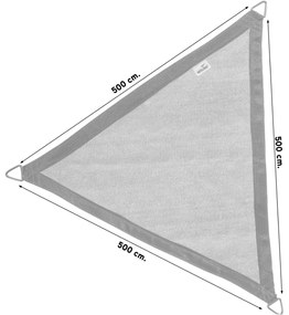Nesling Coolfit schaduwdoek driehoek gebroken wit 5x5x5 m.