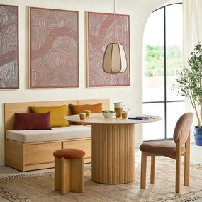 Hanglamp, van linnen en bamboe, diameter 32 cm, ANARA