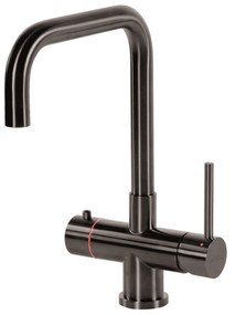 Selsiuz Inox kokend water kraan met titanium combi extra boiler en U-uitloopkraan gunmetal