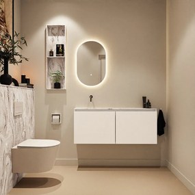 Mondiaz Ture DLux toiletmeubel 120cm talc met wastafel glace links zonder kraangat