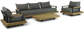 Stoel en Bank Loungeset 5 personen Teak Old teak greywash Santika Furniture Santika