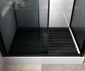 Sanigoods Bowie complete douchecabine rookglas met schuifdeur 120x90cm zwart mat