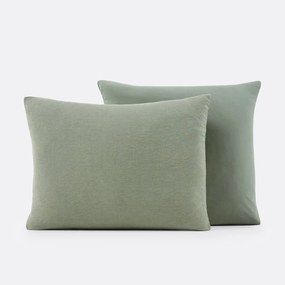 Dubbelzijdige kussensloop in gewassen linnen en gewassen katoen, Annaba