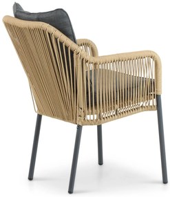 Tuinset 4 personen 180 cm Aluminium/rope Taupe Lifestyle Garden Furniture Marbella/Vienna